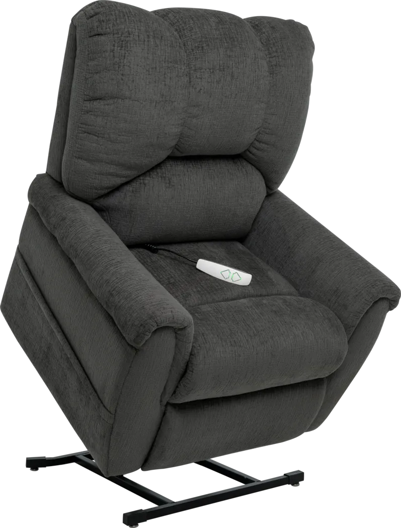 Alperton Charcoal Lift Chair Power Recliner - Thumbnail - Image 2
