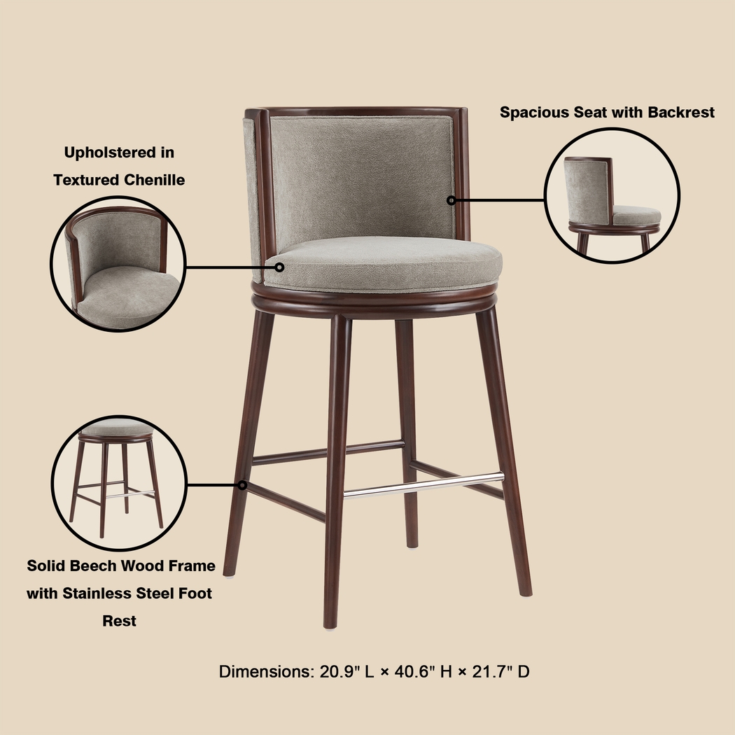 Alphadream I Gray Barstool - Thumbnail - Image 9