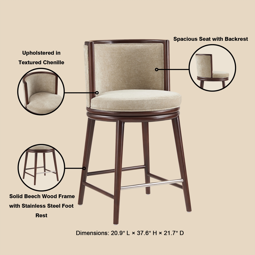 Alphadream I Natural Counter Height Stool - Thumbnail - Image 9