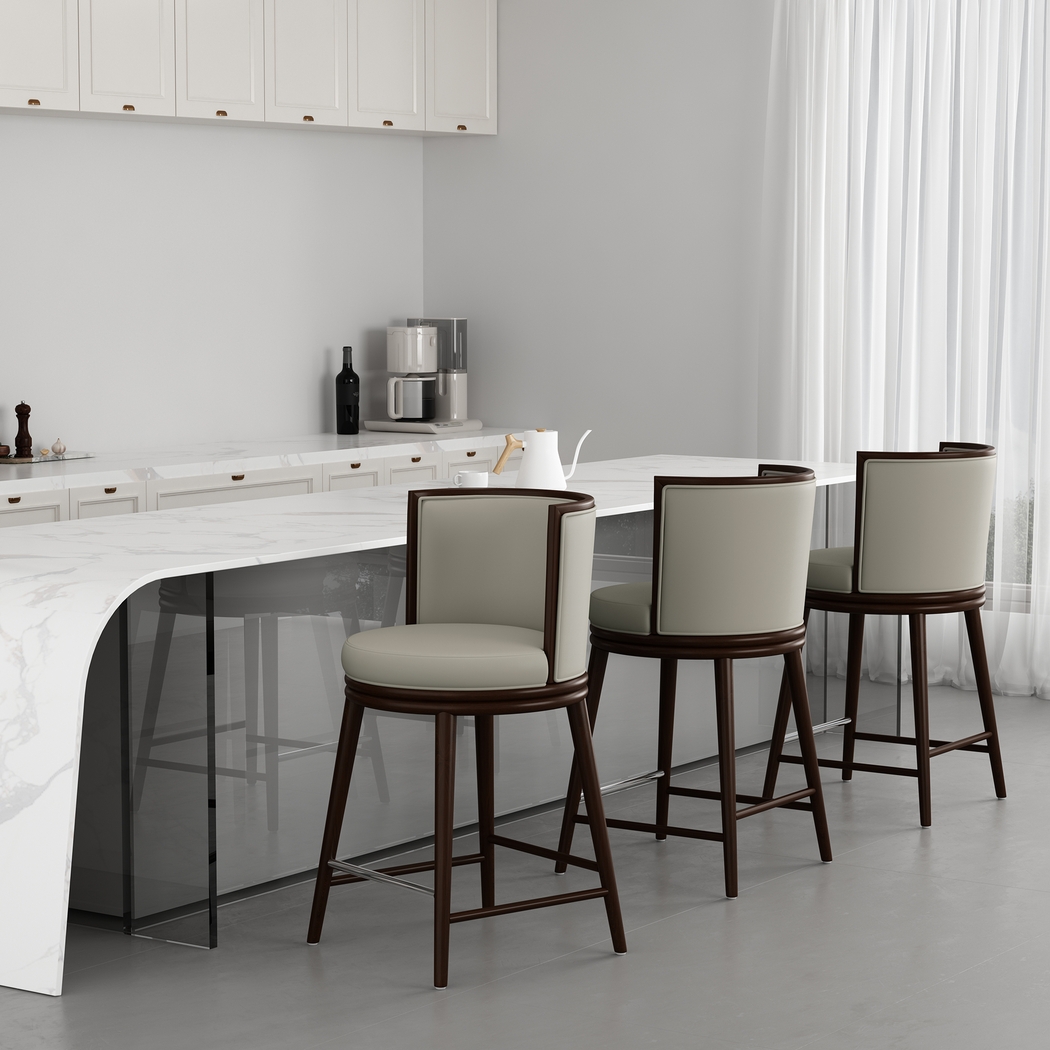 Alphadream II Stone Gray Counter Height Stool - Thumbnail - Image 3