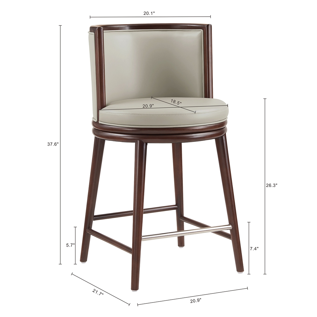 Alphadream II Stone Gray Counter Height Stool - Thumbnail - Image 5