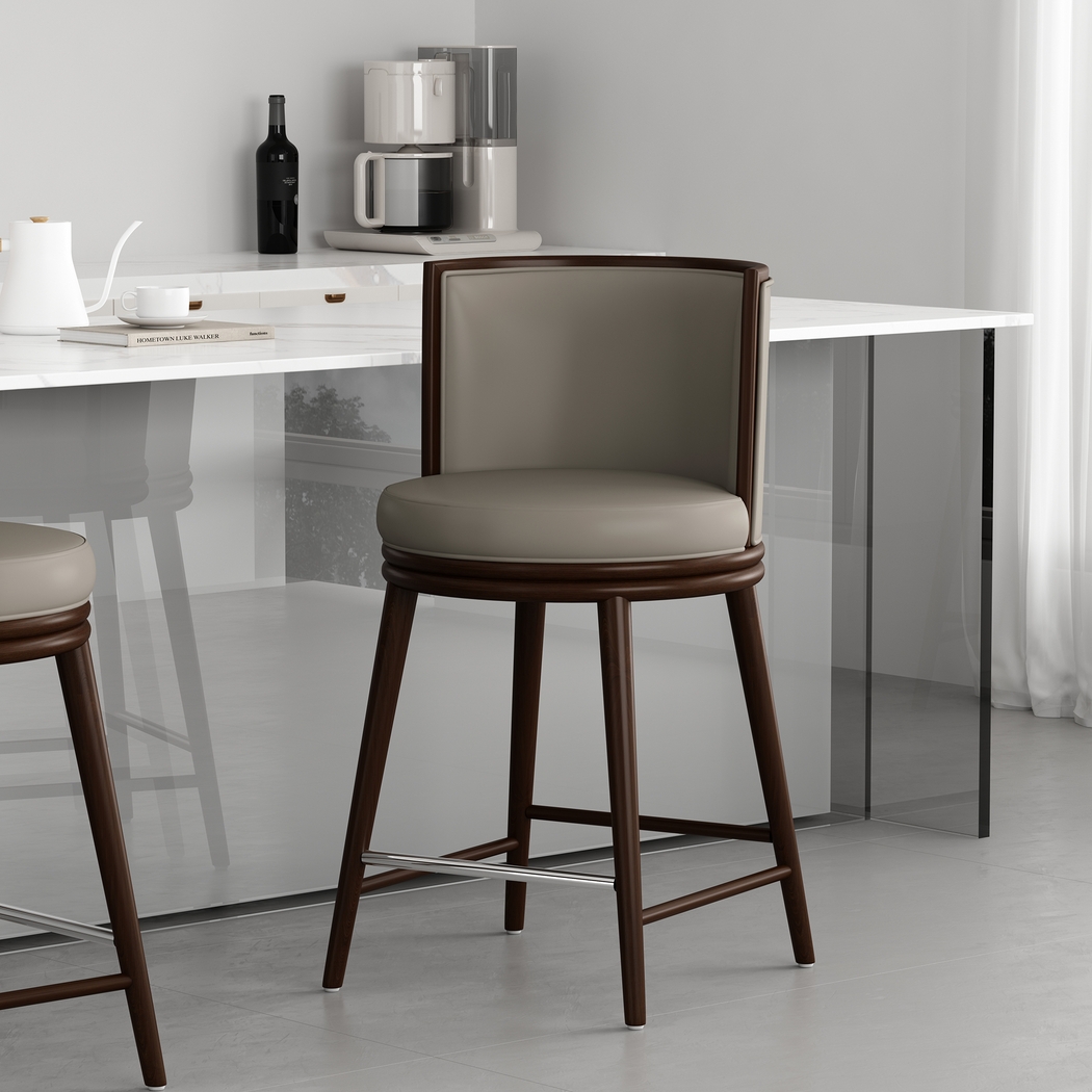 Alphadream II Taupe Counter Height Stool - Thumbnail - Image 3