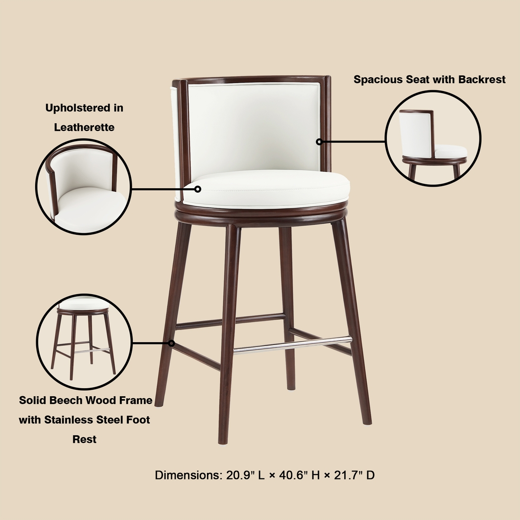 Alphadream II White Barstool - Thumbnail - Image 6