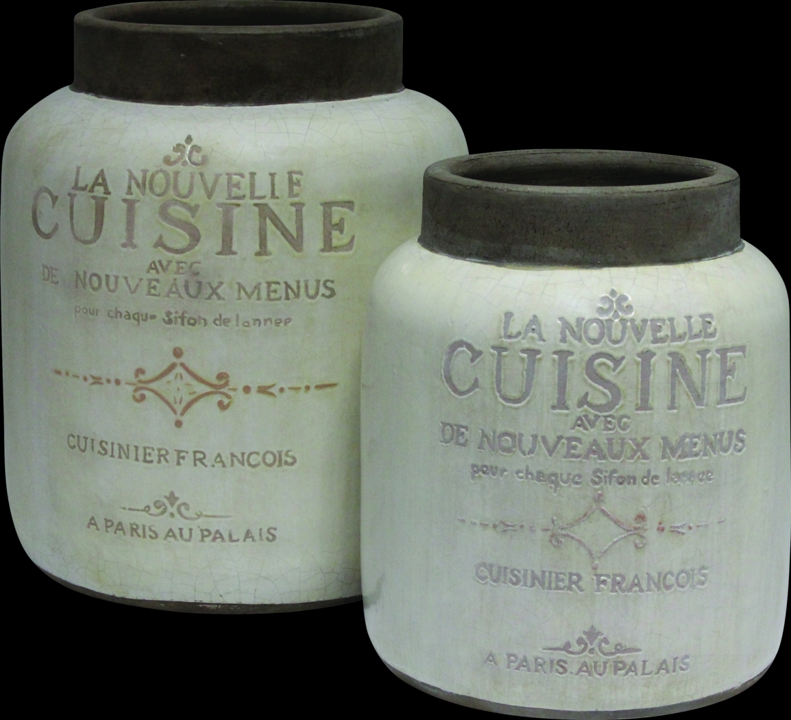 Alphie White Jar, Set of 2 - Thumbnail - Image 1