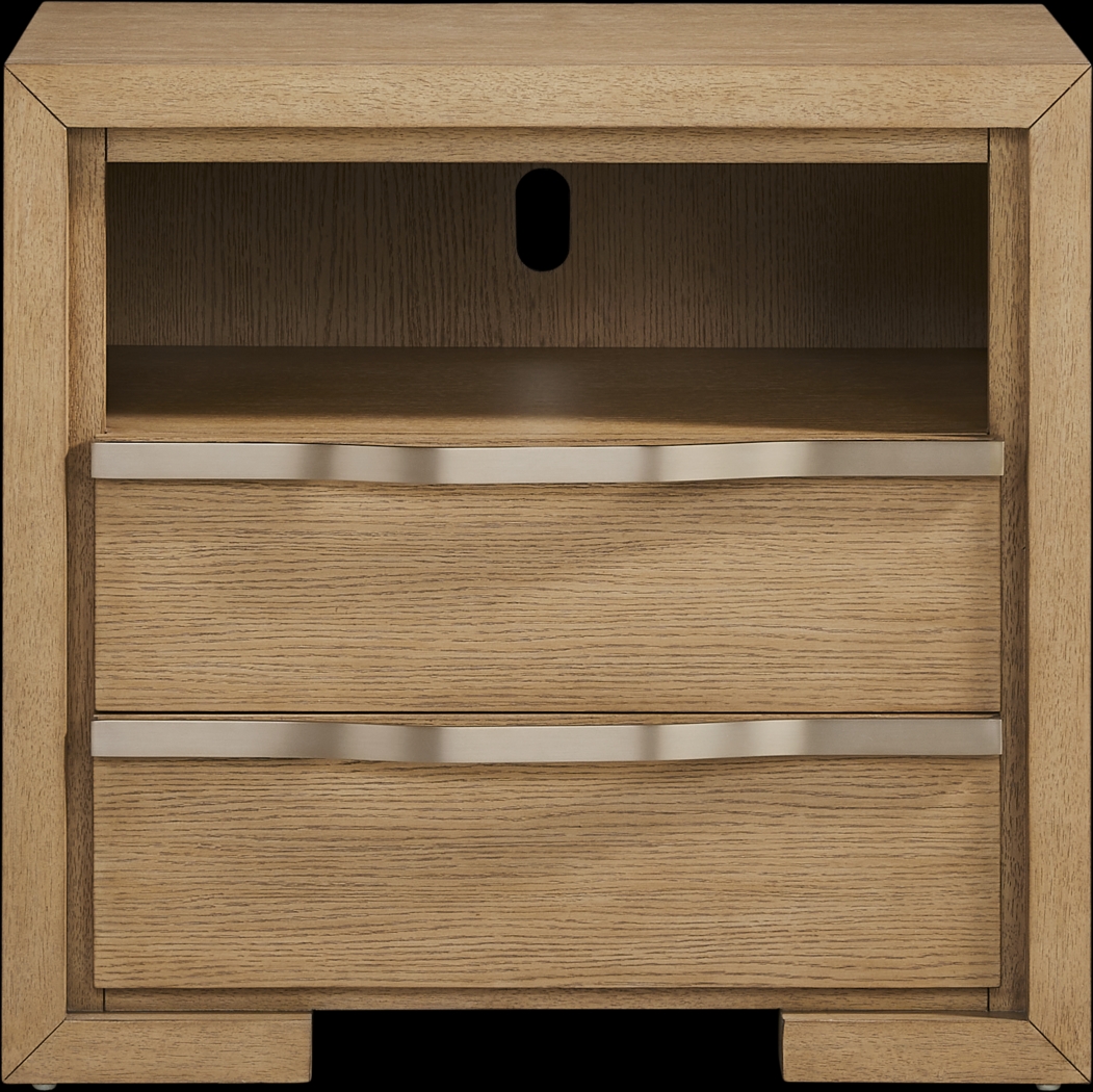 Alpine Lake Light Oak Finish 5 Pc Queen Upholstered Bedroom - Thumbnail - Image 7