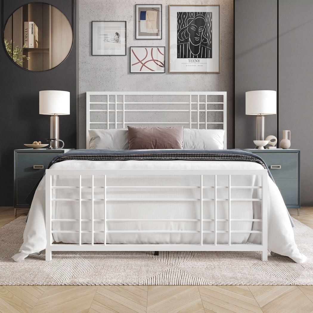 Alpires White Queen Bed - Thumbnail - Image 2