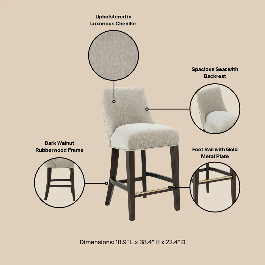 Alpireyen Taupe Counter Height Stool - Thumbnail - Image 7