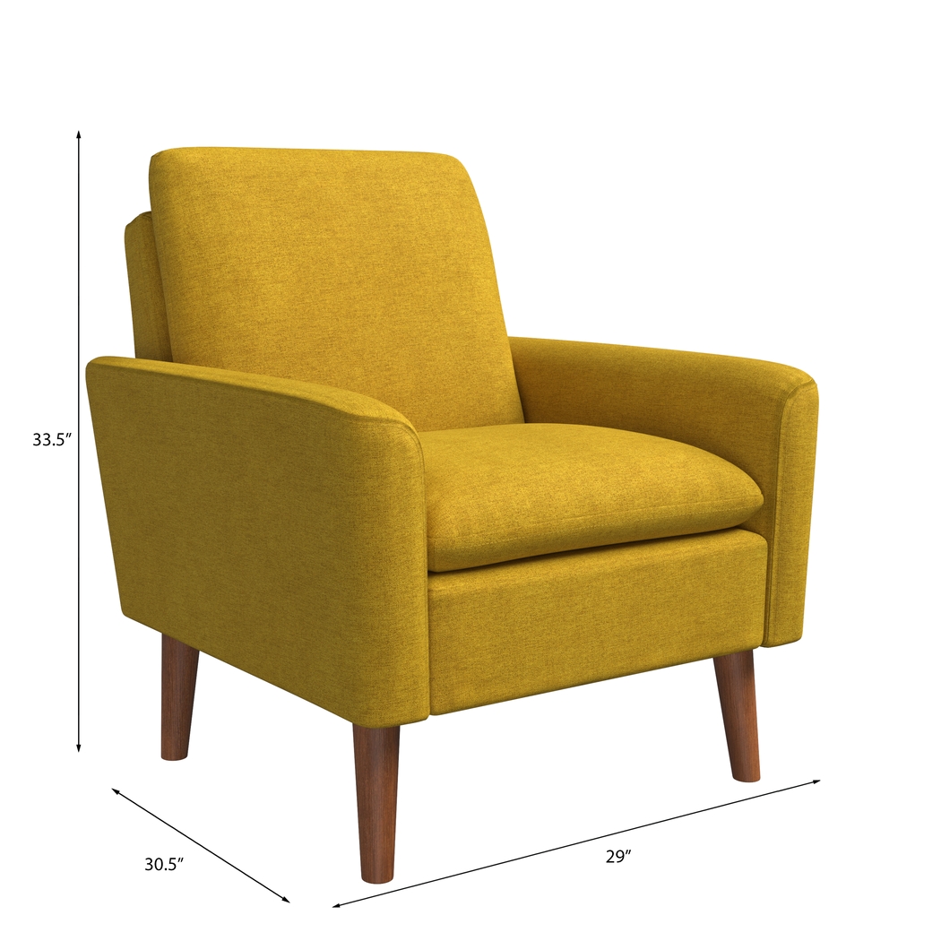 Alran Yellow Accent Chair - Thumbnail - Image 8