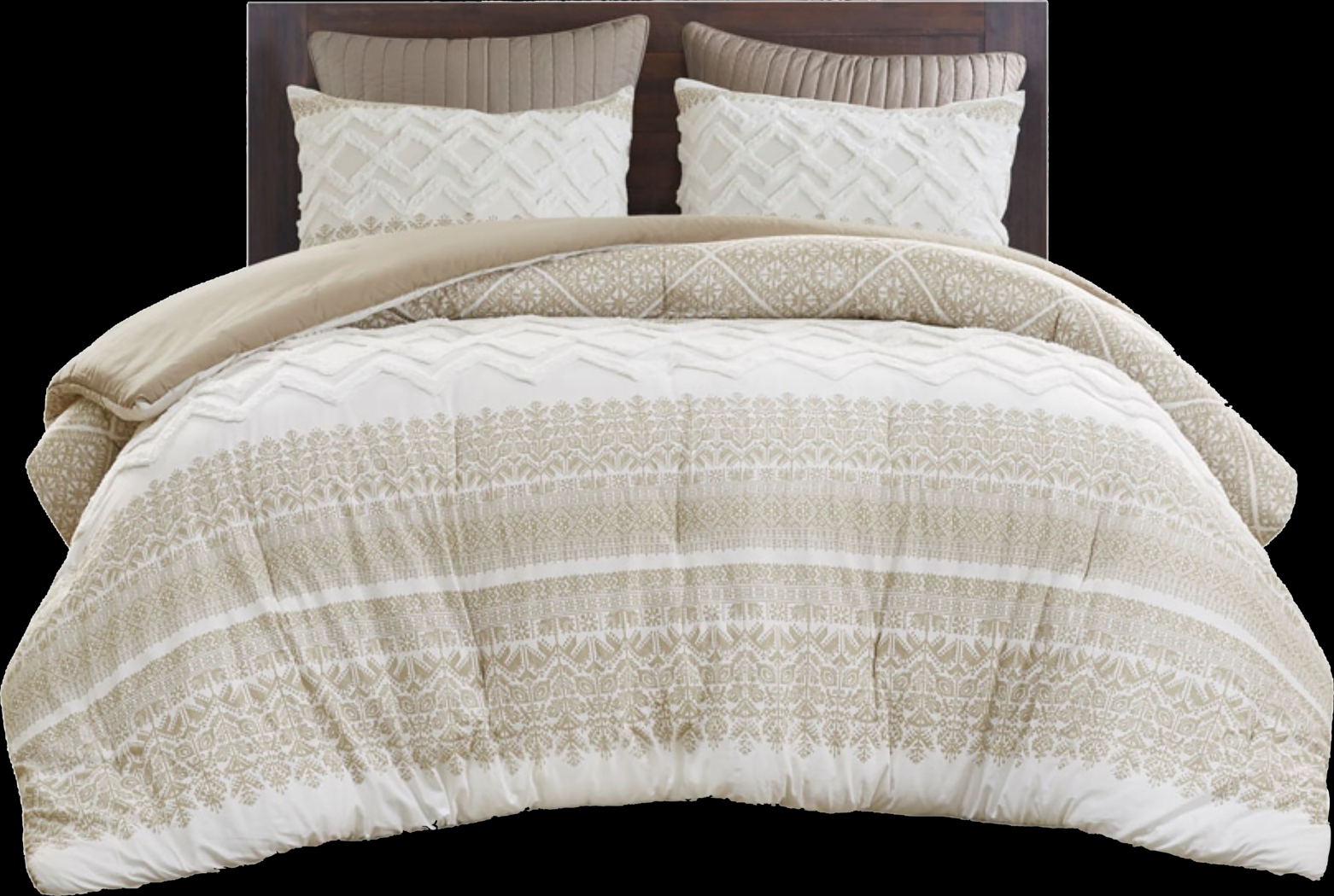 Alren Beige Full/ Queen 3 pc Comforter Set - Thumbnail - Image 1