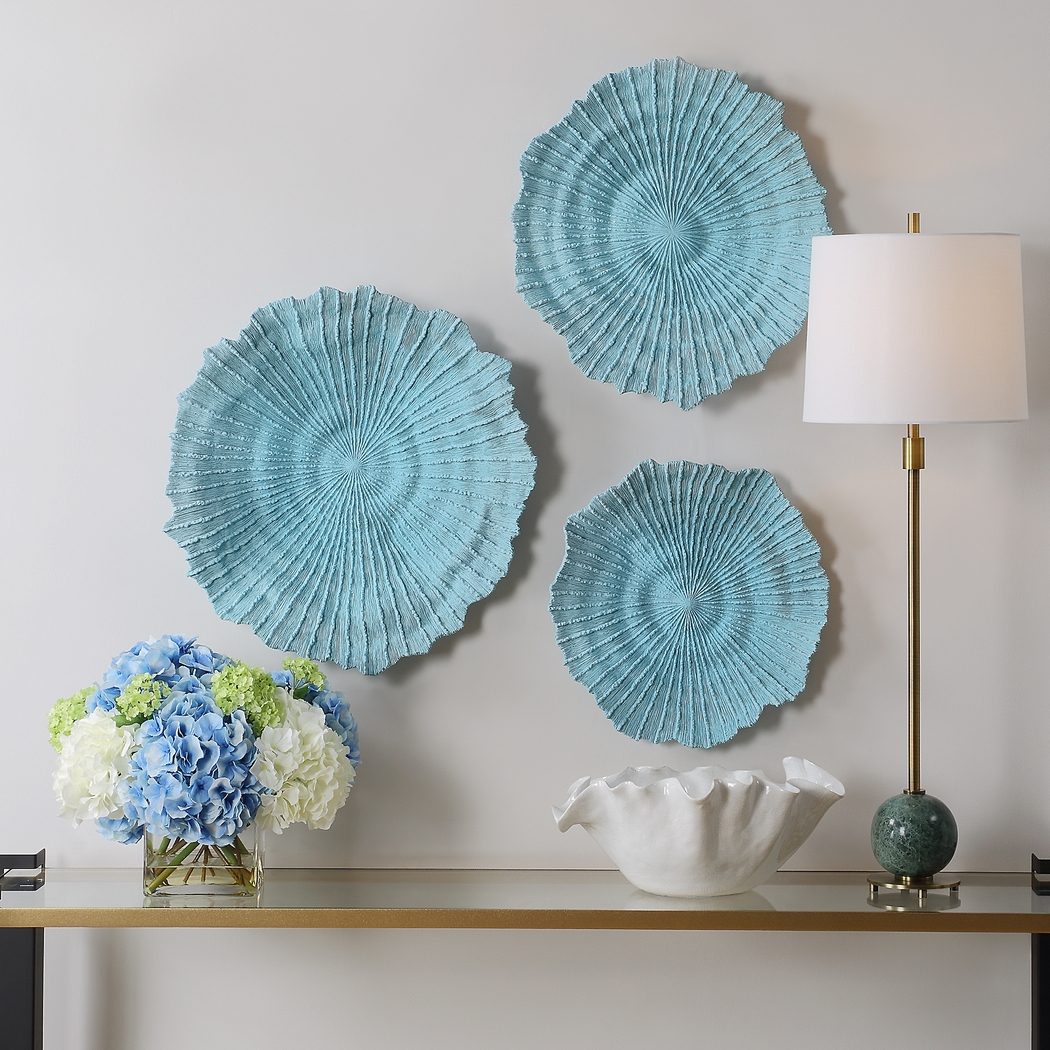 Alsa Blue Wall Decor, Set of 3 - Thumbnail - Image 2