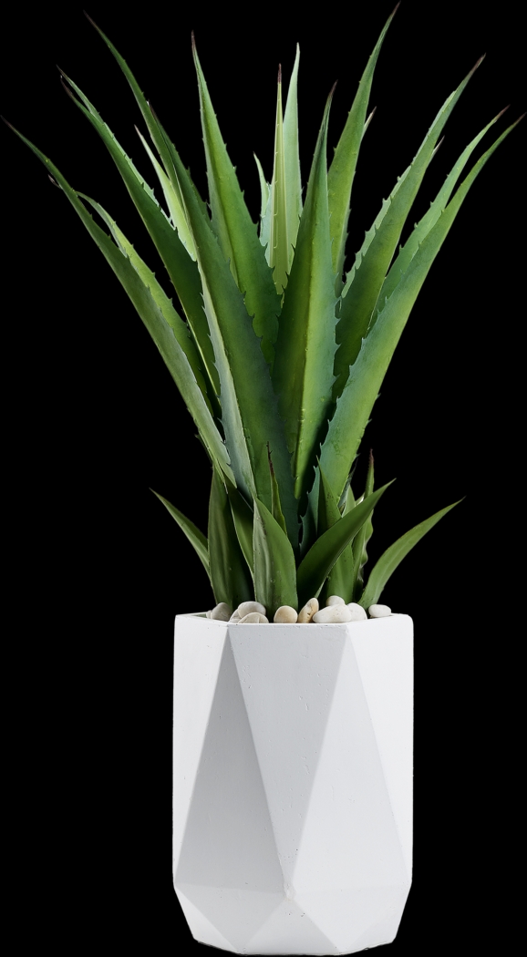 Altera Green 42 in. Artificial Succulent in White Planter - Thumbnail - Image 1