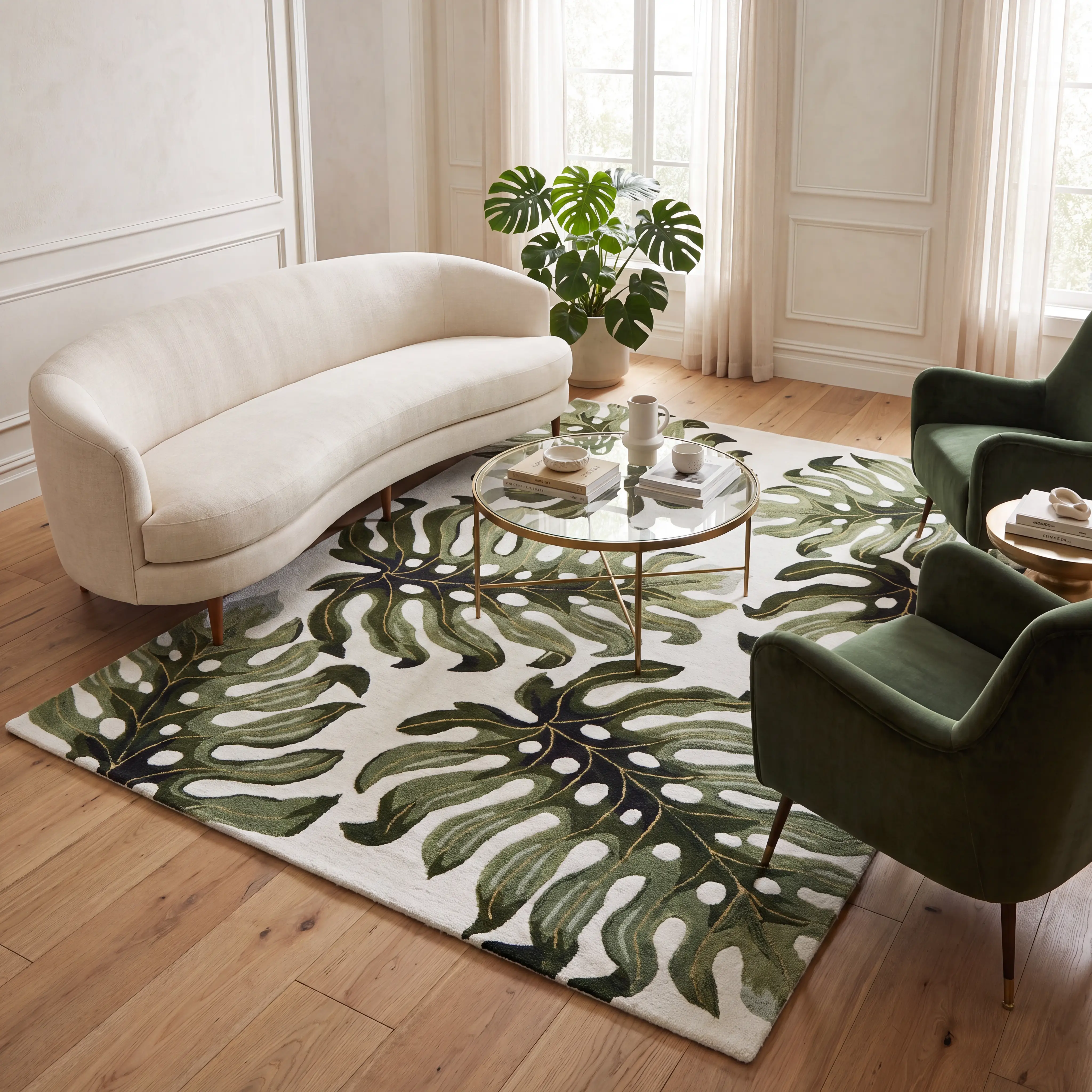 Alteree Green 5' x 8' Indoor/Outdoor Rug - Image 2