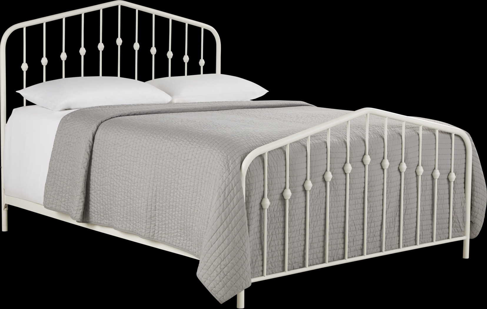 Althea White Queen Metal Bed - Thumbnail - Image 1