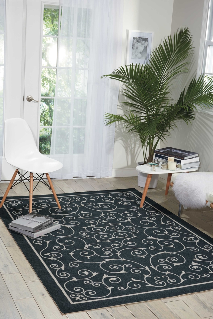 Althera Black 5' x 8' Indoor/Outdoor Rug - Thumbnail - Image 5