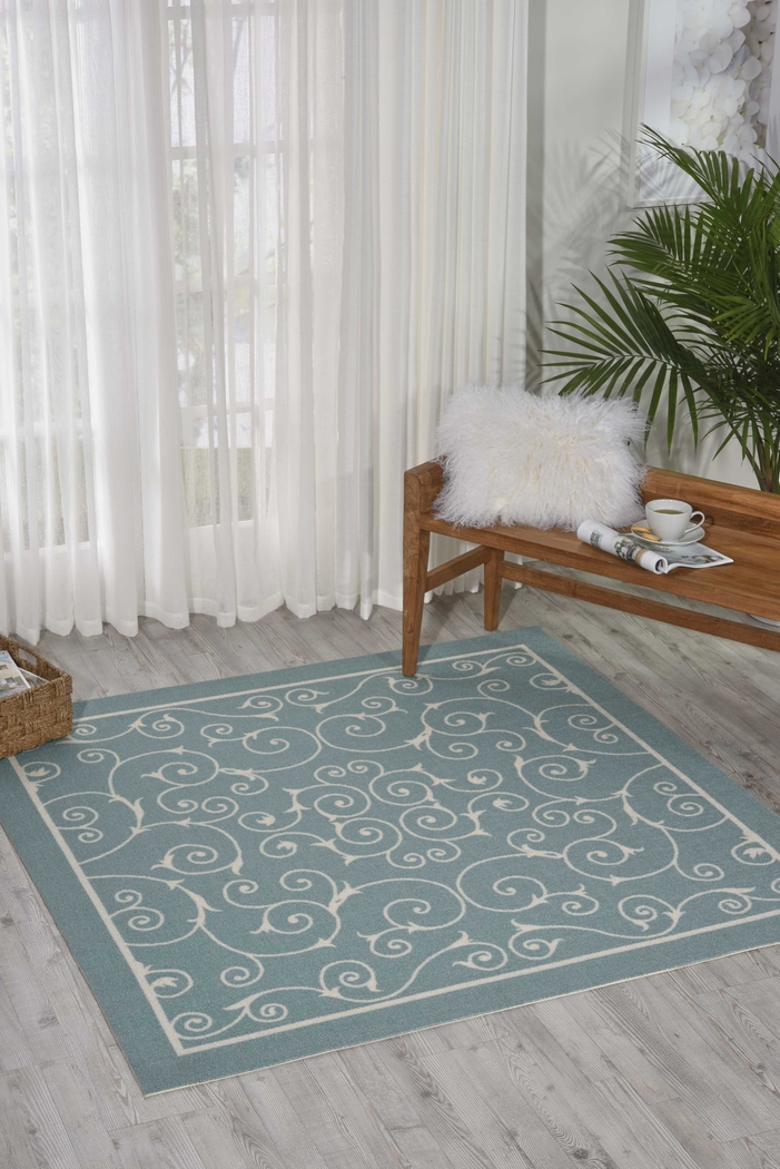Althera Light Blue 8' x 11' Indoor/Outdoor Rug - Thumbnail - Image 2