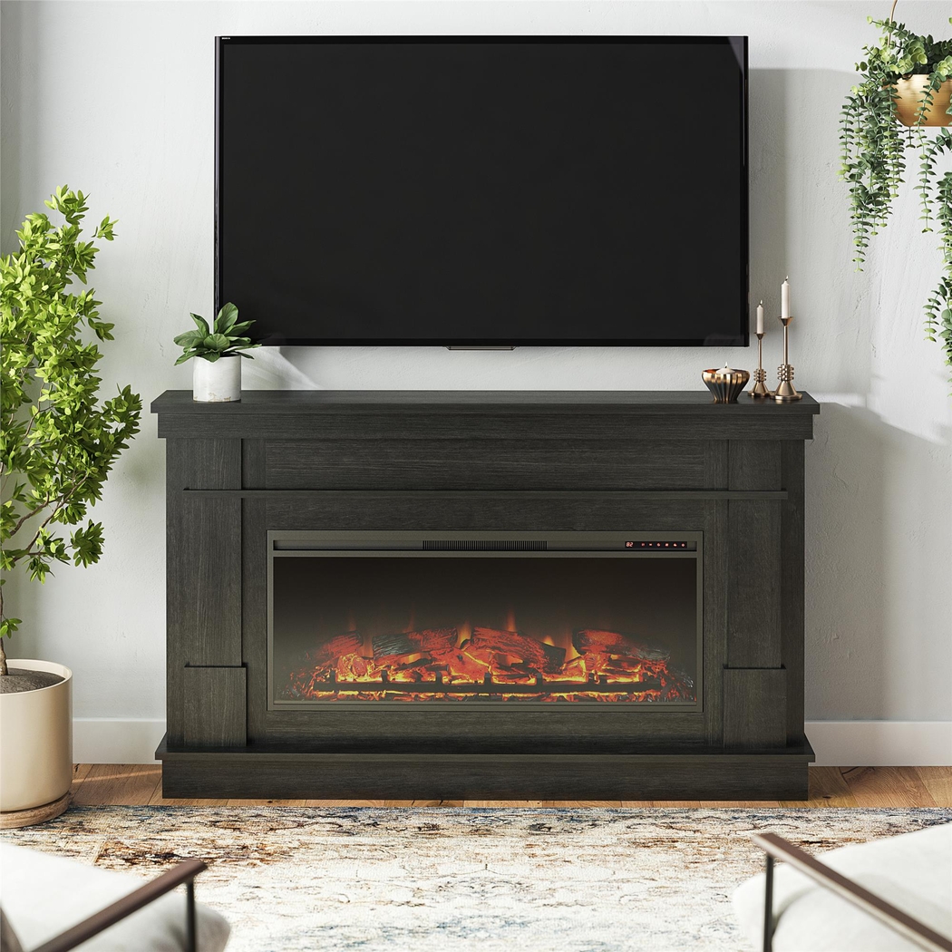 Altilde Dark Gray 64 in. Console with Electric Fireplace - Thumbnail - Image 2