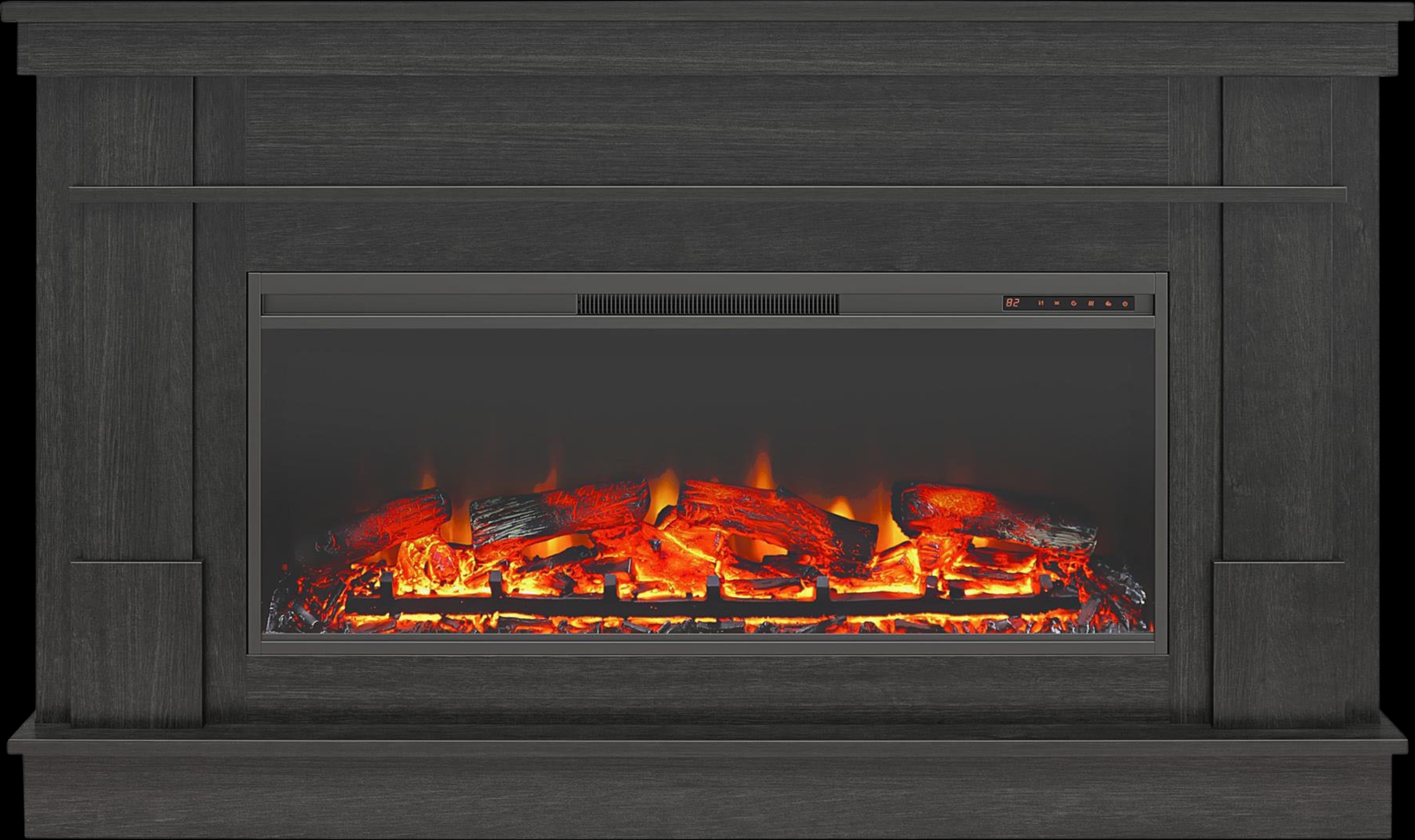 Altilde Dark Gray 64 in. Console with Electric Fireplace - Thumbnail - Image 3