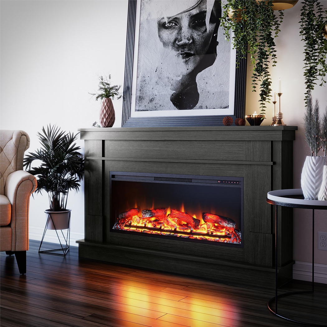 Altilde Dark Gray 64 in. Console with Electric Fireplace - Thumbnail - Image 7