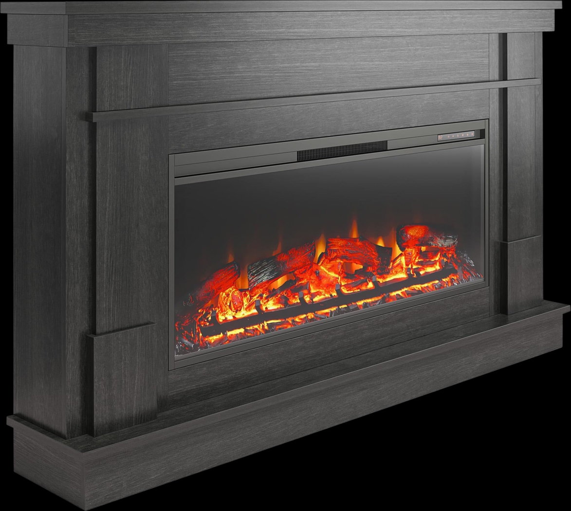 Altilde Dark Gray 64 in. Console with Electric Fireplace - Thumbnail - Image 1