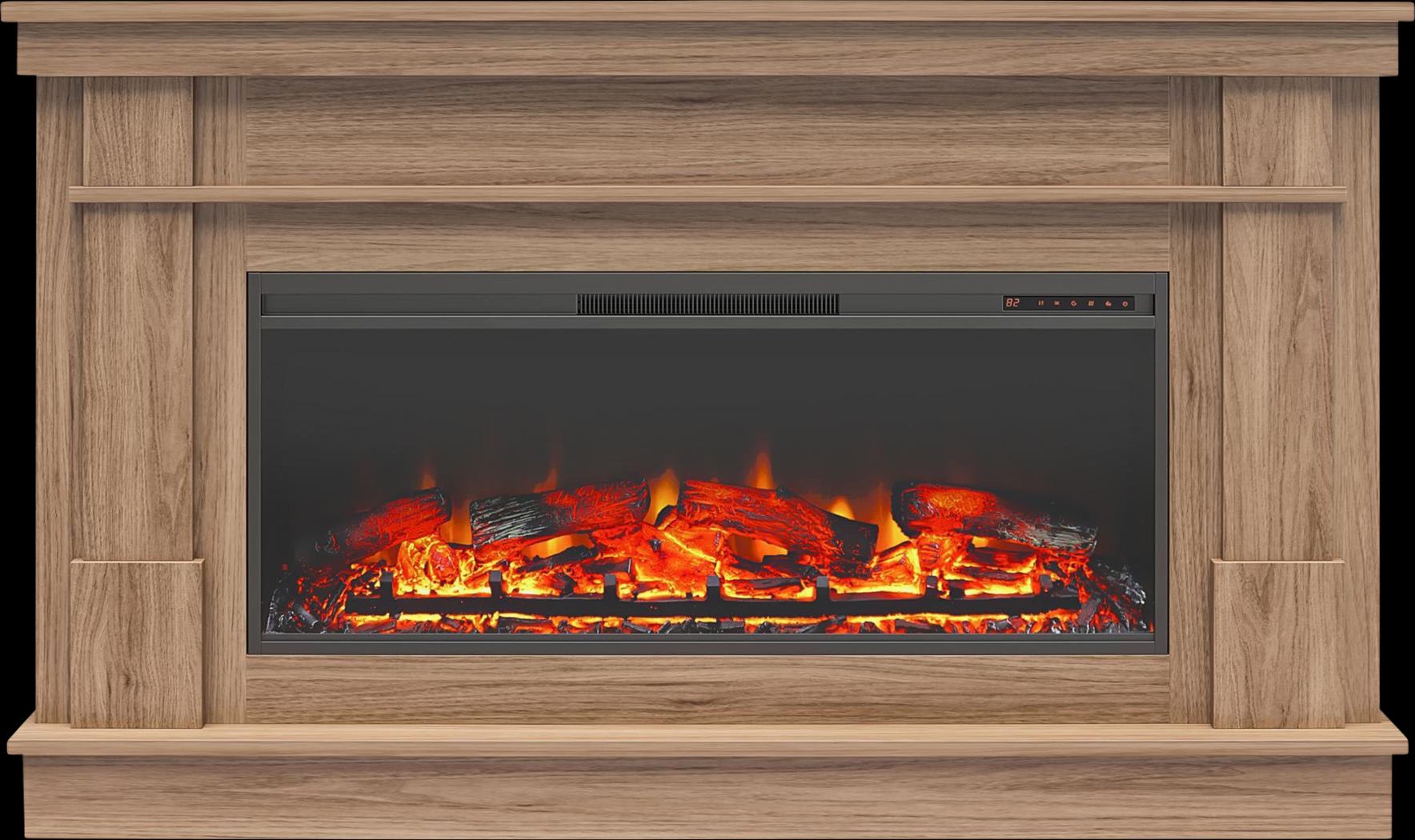 Altilde Walnut 64 in. Console with Electric Fireplace - Thumbnail - Image 6