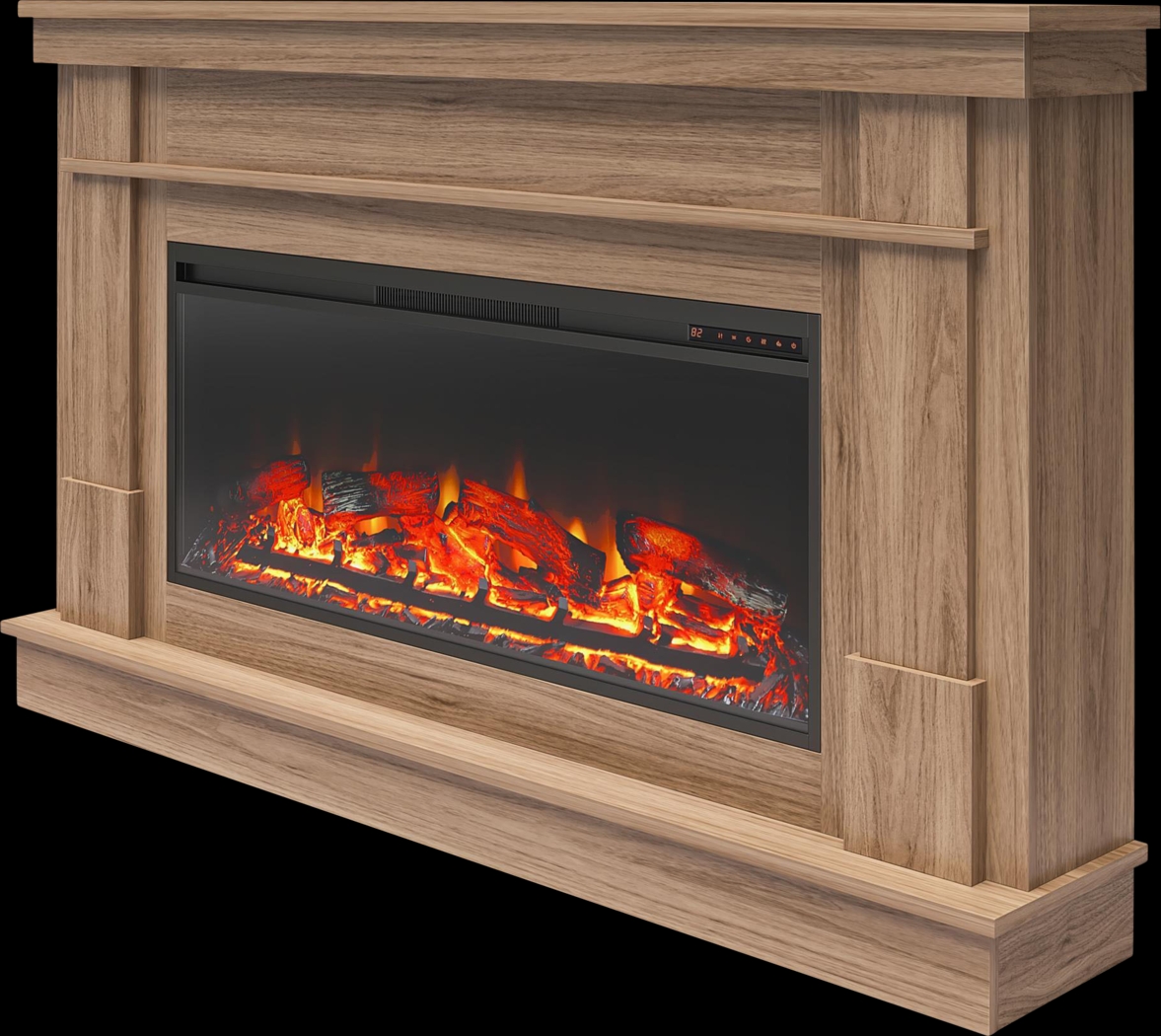 Altilde Walnut 64 in. Console with Electric Fireplace - Thumbnail - Image 7