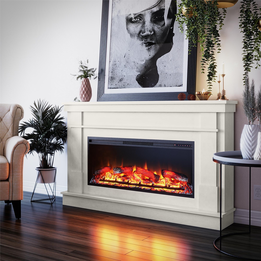 Altilde White 64 in. Console with Electric Fireplace - Thumbnail - Image 5