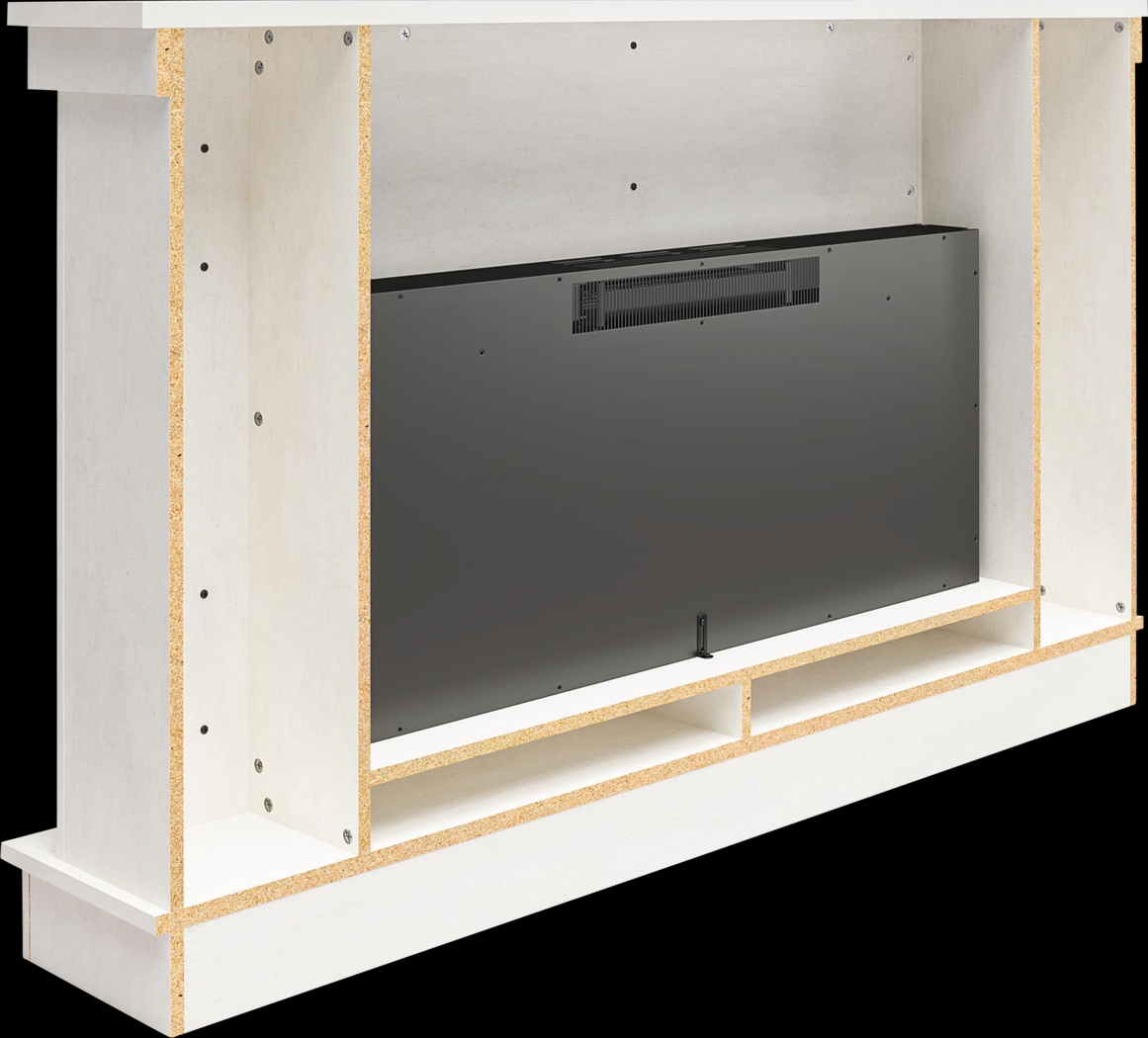 Altilde White 64 in. Console with Electric Fireplace - Thumbnail - Image 7