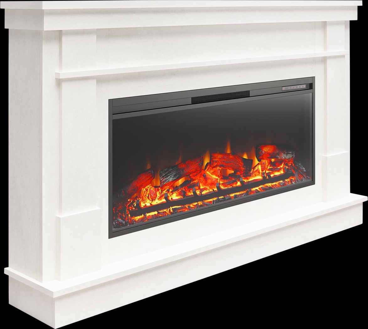 Altilde White 64 in. Console with Electric Fireplace - Thumbnail - Image 1