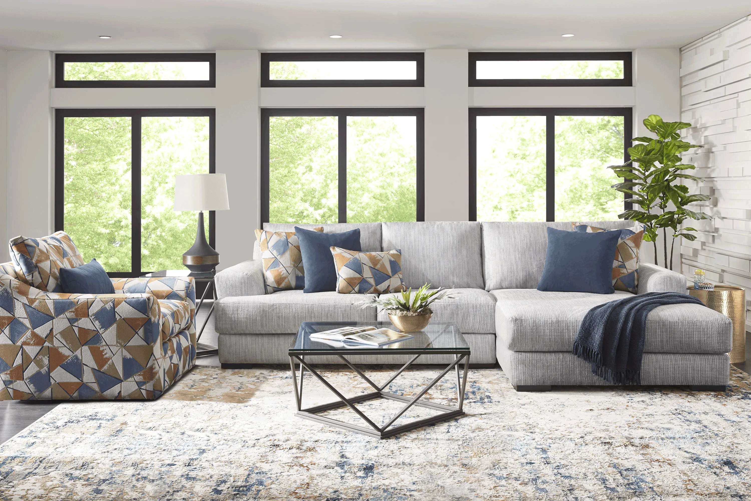 Altona Hills Silver 5 Pc Sectional Living Room - Thumbnail - Image 1