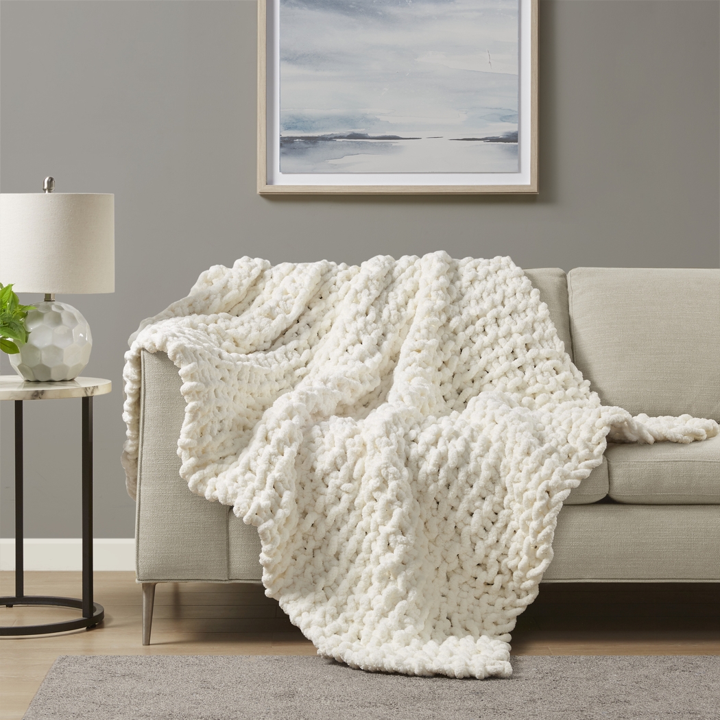 Altstatten Ivory Throw Blanket - Thumbnail - Image 1