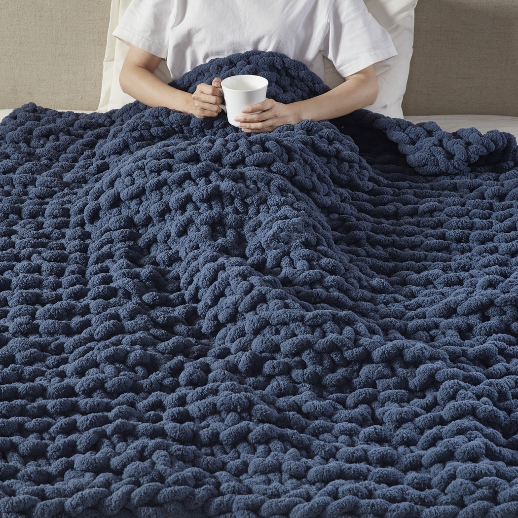 Altstatten Navy Throw Blanket - Thumbnail - Image 5