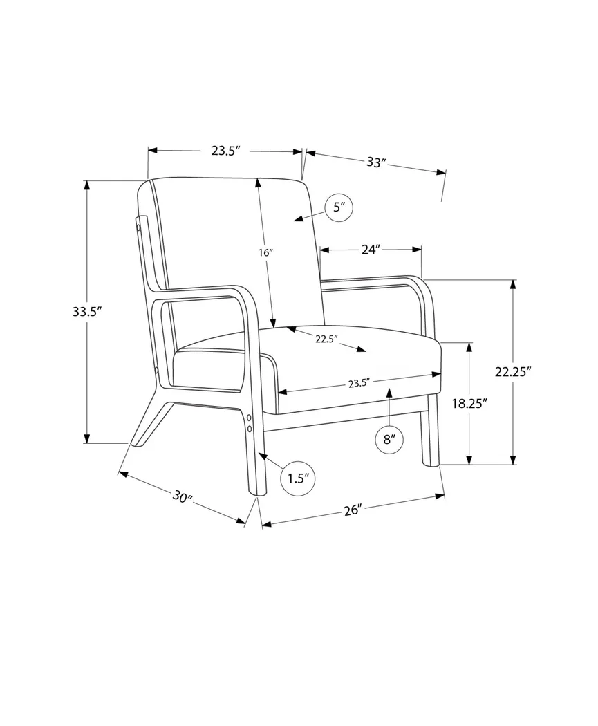Alu Gray Accent Chair - Thumbnail - Image 3