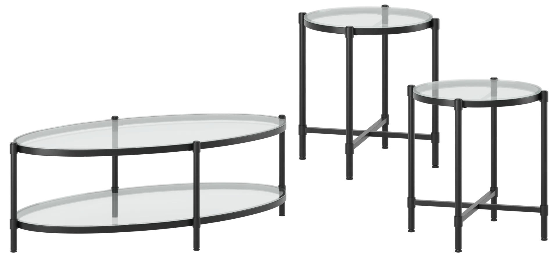black 3 pc table set