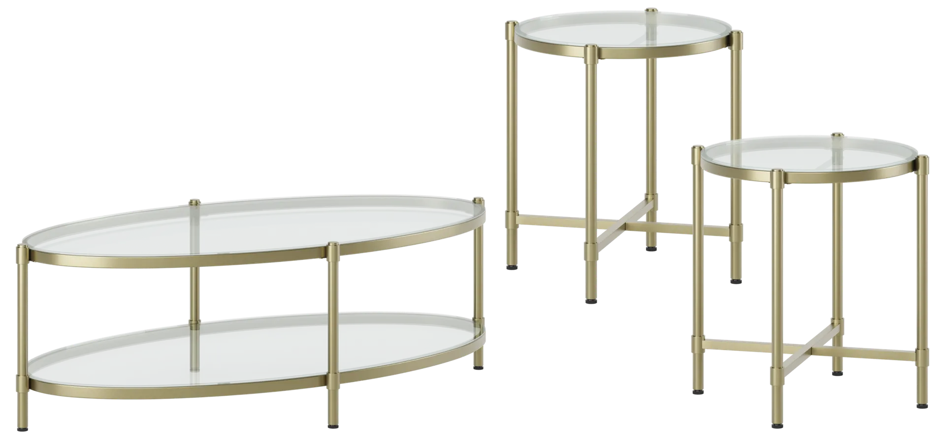 gold 3 pc table set