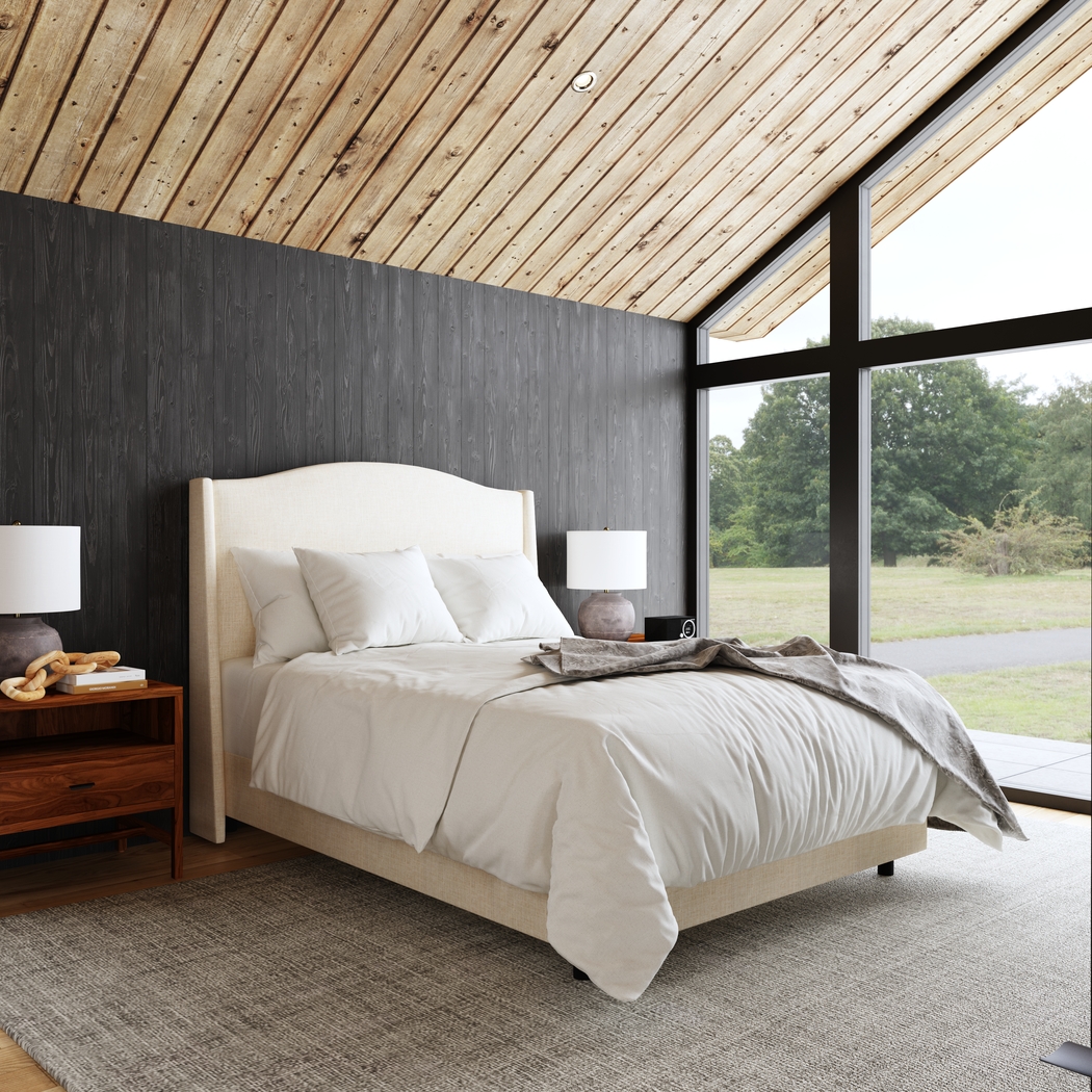 Alvena Cream Queen Bed - Thumbnail - Image 6