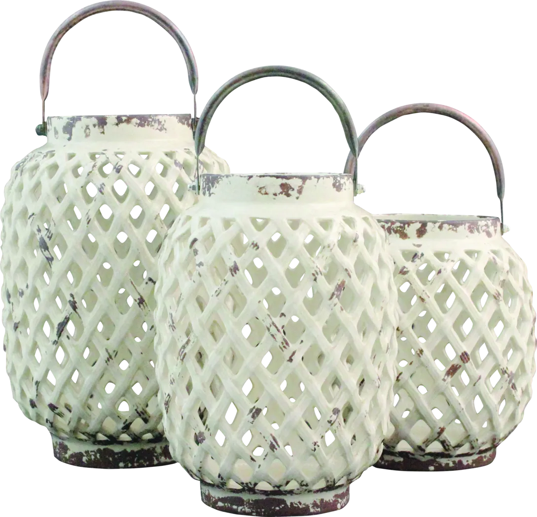 Alyda White Lantern Set of 3 - Thumbnail - Image 1