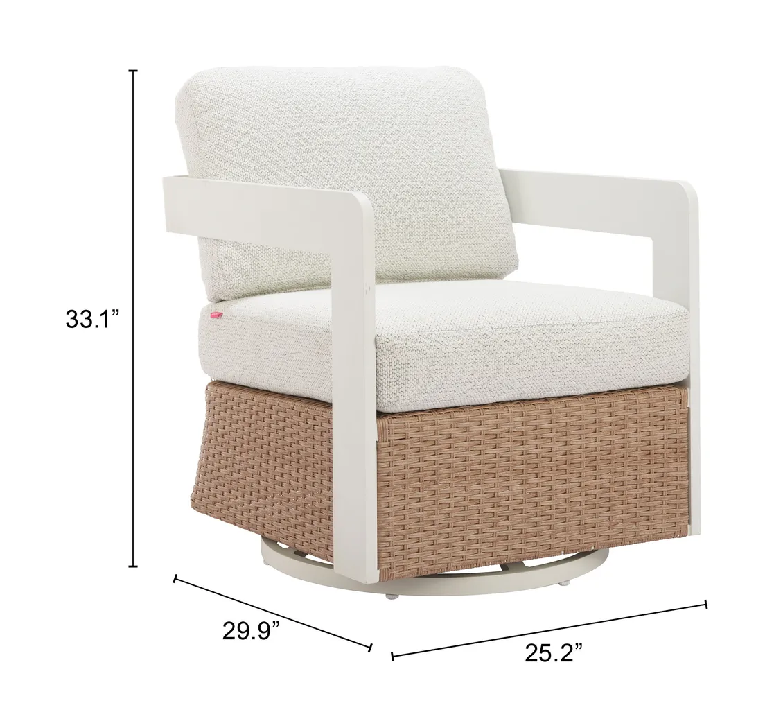 Amabalis White Swivel Chair - Thumbnail - Image 2