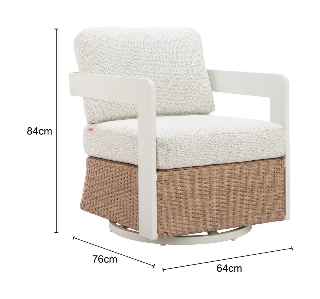 Amabalis White Swivel Chair - Thumbnail - Image 3
