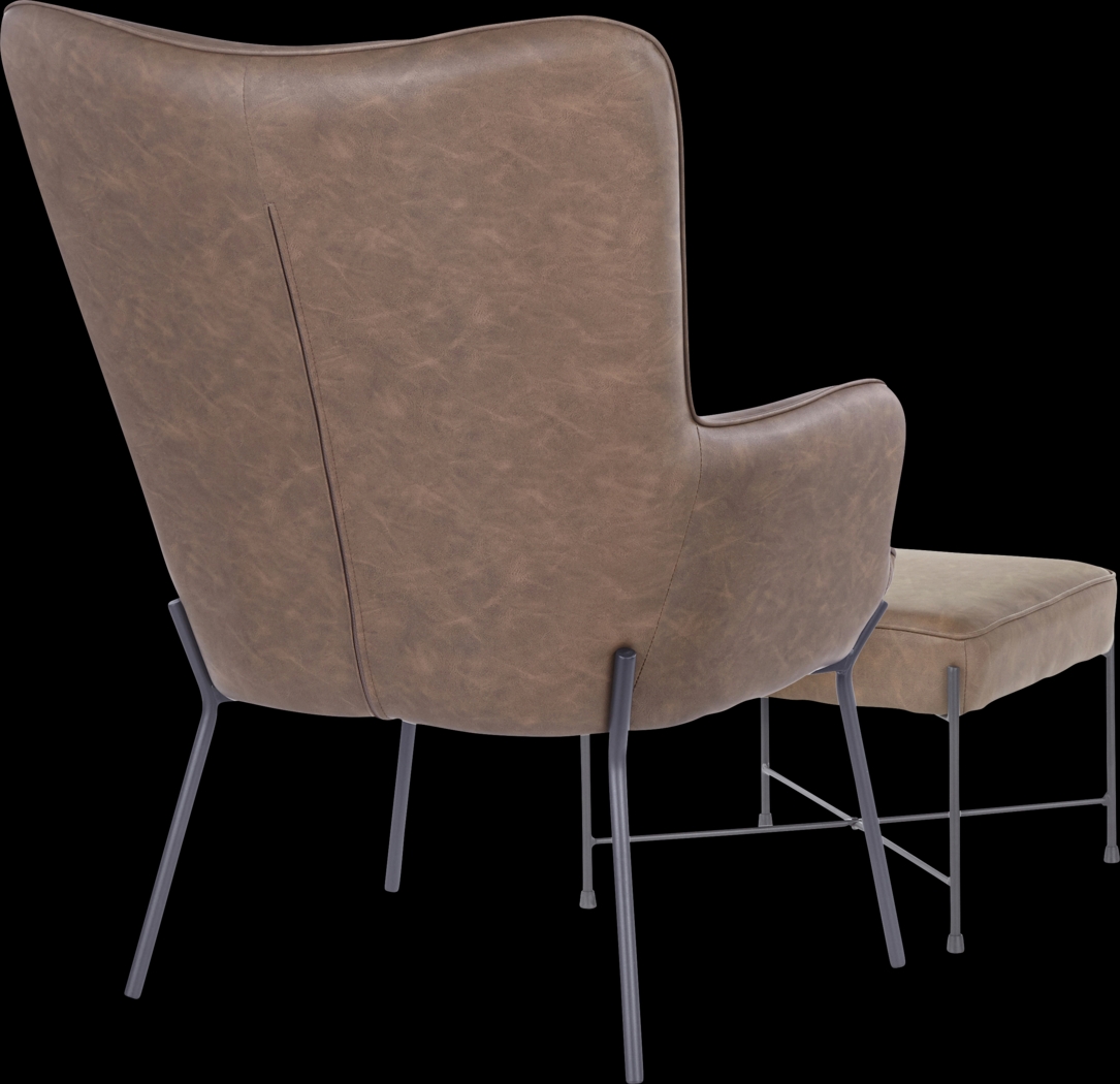 Amacker Brown Accent Chair and Ottoman - Thumbnail - Image 3
