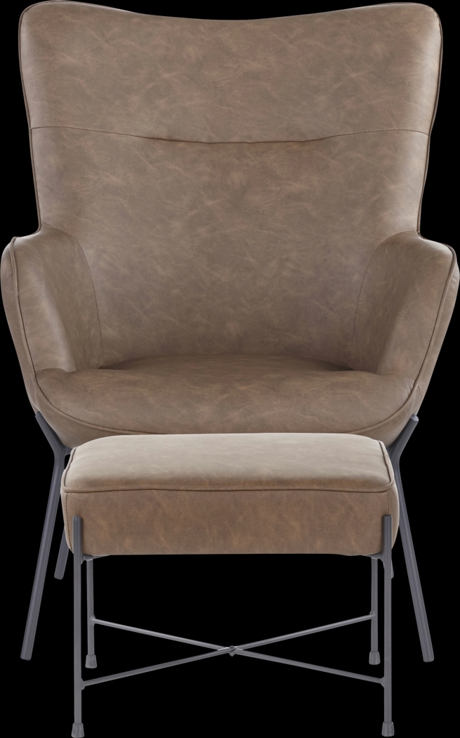 Amacker Brown Accent Chair and Ottoman - Thumbnail - Image 5