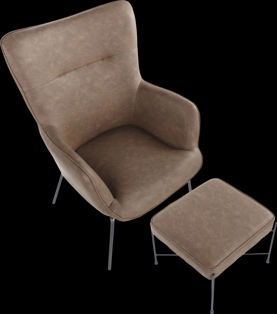 Amacker Brown Accent Chair and Ottoman - Thumbnail - Image 6