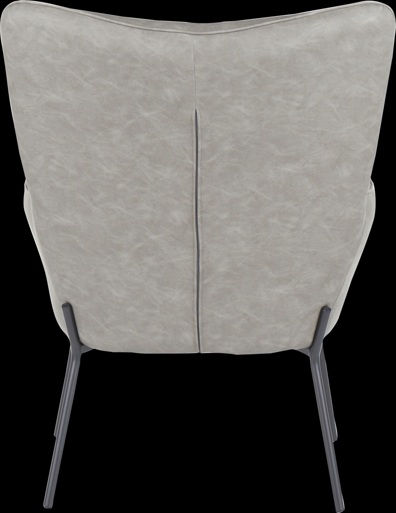 Amacker Gray Accent Chair and Ottoman - Thumbnail - Image 4