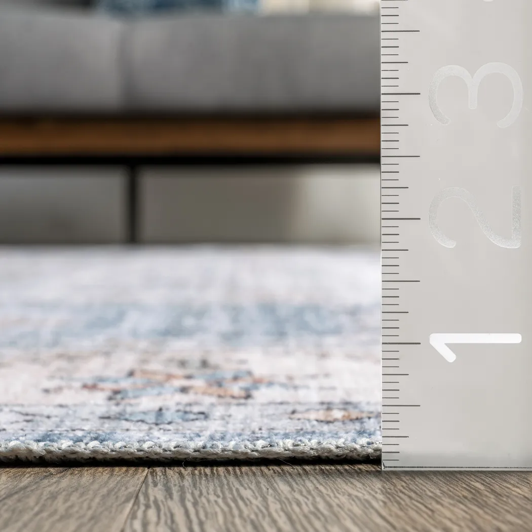 Amade Blue 2'6 x 8' Runner Rug - Thumbnail - Image 4