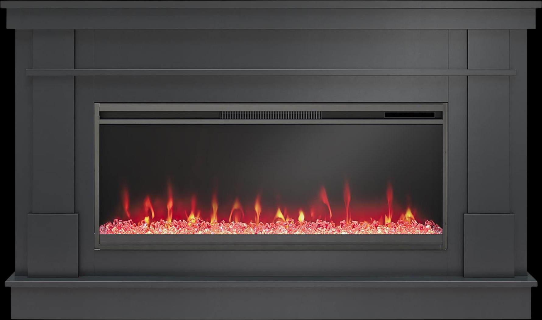 Amalarie Black 64 in. Console with Electric Fireplace - Thumbnail - Image 5