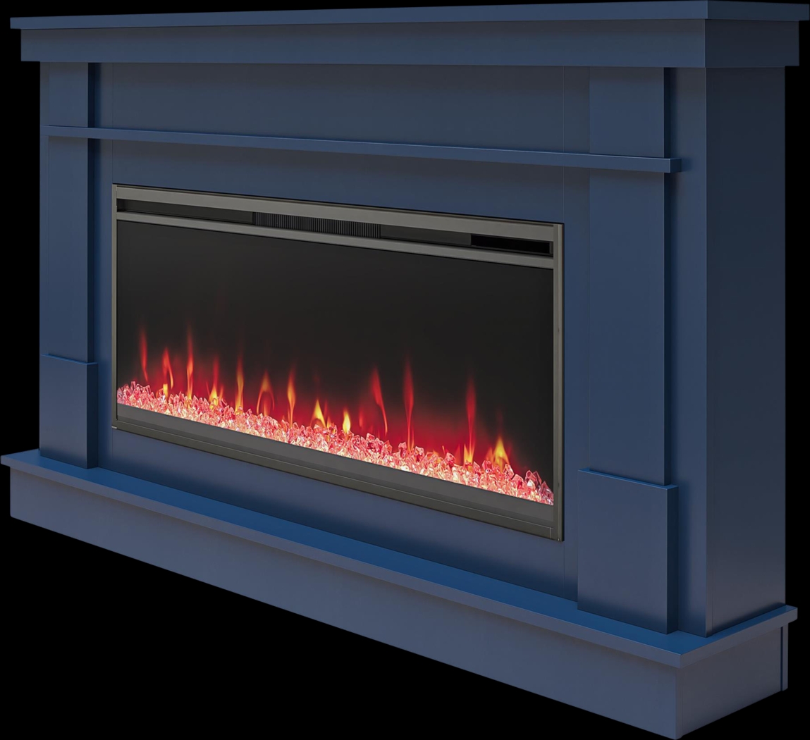 Amalarie Navy 64 in. Console with Electric Fireplace - Thumbnail - Image 3