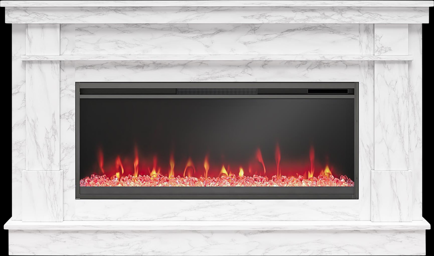 Amalarie White 64 in. Console with Electric Fireplace - Thumbnail - Image 5