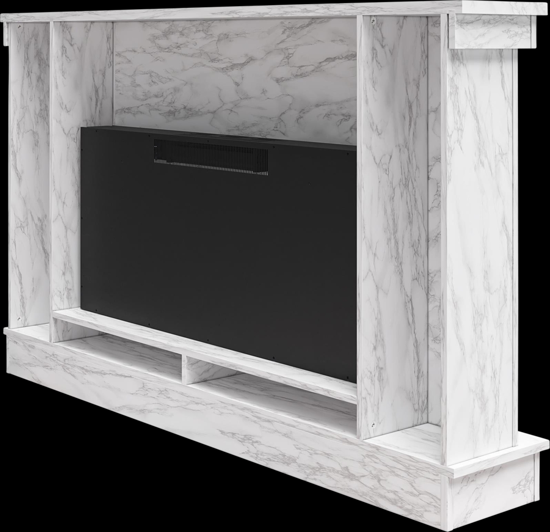 Amalarie White 64 in. Console with Electric Fireplace - Thumbnail - Image 6