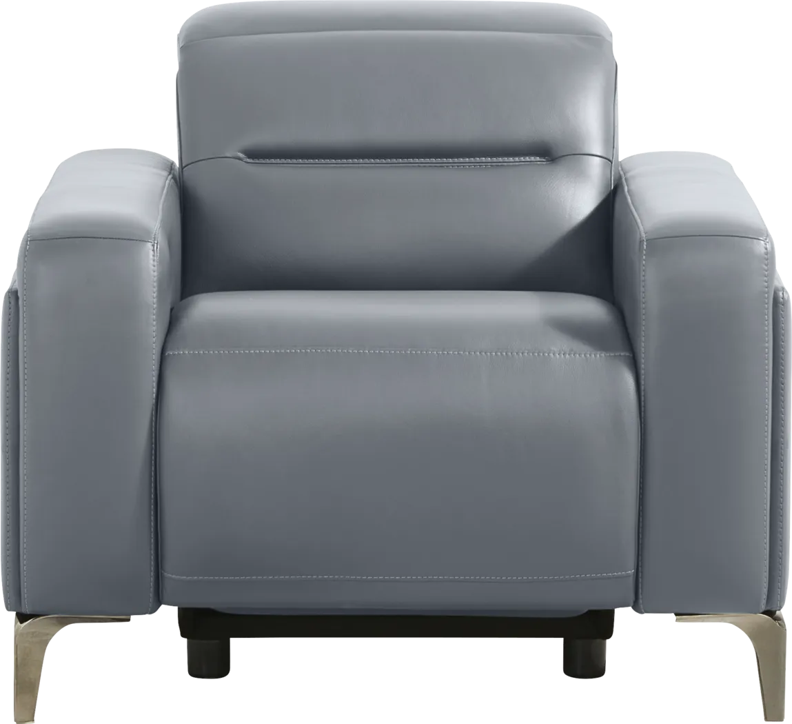 Amalfi Blue Leather 9 Pc Dual Power Reclining Living Room - Thumbnail - Image 14