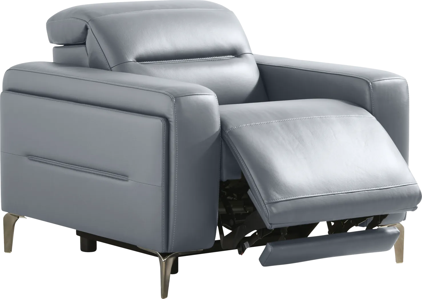 Amalfi Blue Leather 9 Pc Dual Power Reclining Living Room - Thumbnail - Image 13