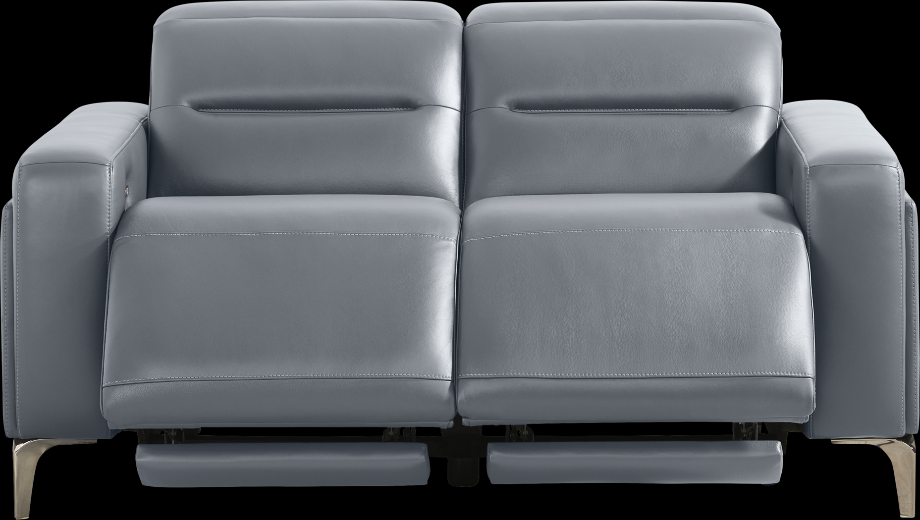 Amalfi Blue Leather 8 Pc Dual Power Reclining Living Room - Thumbnail - Image 11